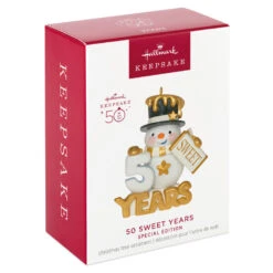 Hallmark 50 Sweet Years Special Edition Ornament 11 Hallmark 50 Sweet Years Special Edition Ornament -Hallmark Store 50 Sweet Years Snowman Keepsake Ornament 1799QGO2509 04
