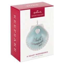 Hallmark A Heart Remembered 2023 Porcelain Ornament -Hallmark Store A Heart Remembered Seashell Keepsake Ornament 1799QHX3037 04