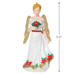 Hallmark Christmas Angels Good Cheer Ornament 10 Hallmark Christmas Angels Good Cheer Ornament -Hallmark Store Angel in Red Flowers Dress Keepsake Ornament 2499QXR8267 03
