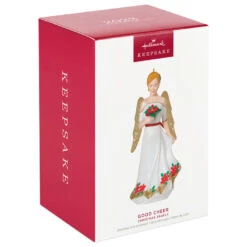 Hallmark Christmas Angels Good Cheer Ornament 11 Hallmark Christmas Angels Good Cheer Ornament -Hallmark Store Angel in Red Flowers Dress Keepsake Ornament 2499QXR8267 04
