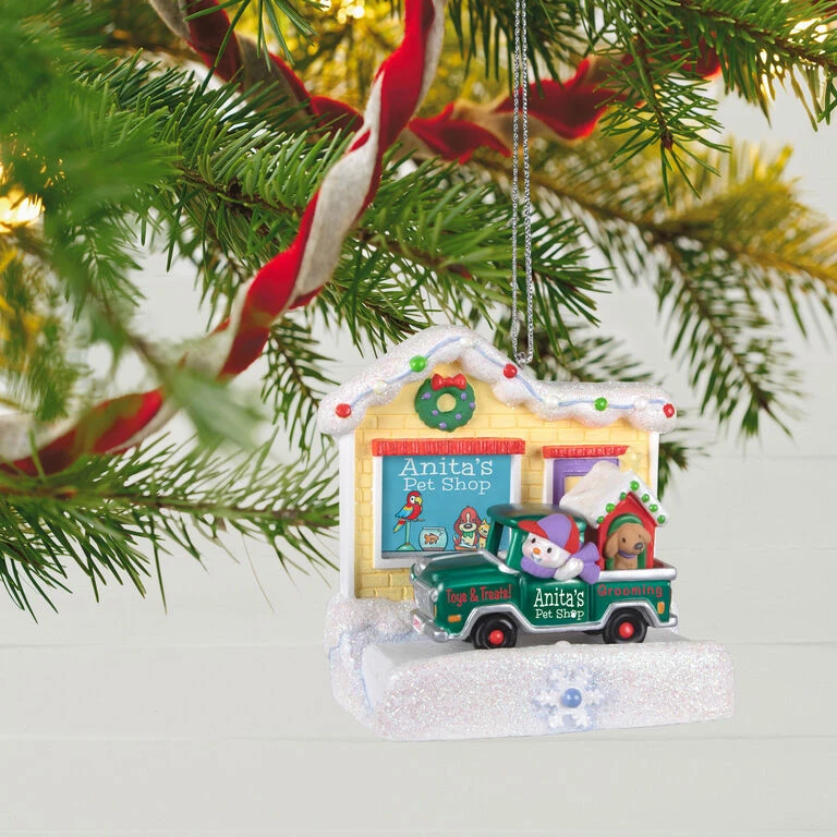 Hallmark Happy Holiday Parade Collection Anita's Pet Shop Musical Ornament With Light 4 Hallmark Happy Holiday Parade Collection Anita's Pet Shop Musical Ornament With Light - Image 2