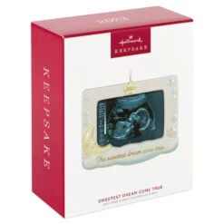 Hallmark Sweetest Dream Come True 2023 Porcelain Photo Frame Ornament -Hallmark Store Baby Sonogram Picture Frame Keepsake Ornament 1999QHX3117 04