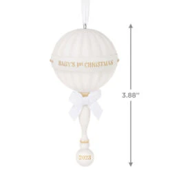 Hallmark Baby's First Christmas Rattle 2023 Porcelain Ornament 10 Hallmark Baby's First Christmas Rattle 2023 Porcelain Ornament -Hallmark Store Babys 1st Christmas Rattle Keepsake Ornament 2499QHX3107 03