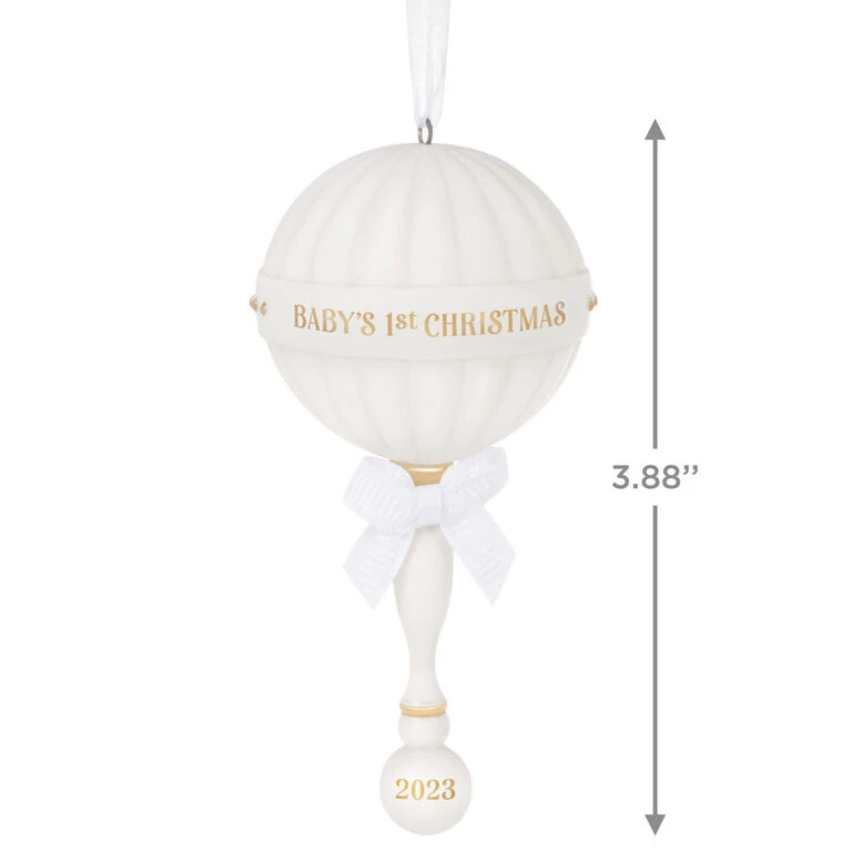 Hallmark Baby's First Christmas Rattle 2023 Porcelain Ornament 5 Hallmark Baby's First Christmas Rattle 2023 Porcelain Ornament - Image 3