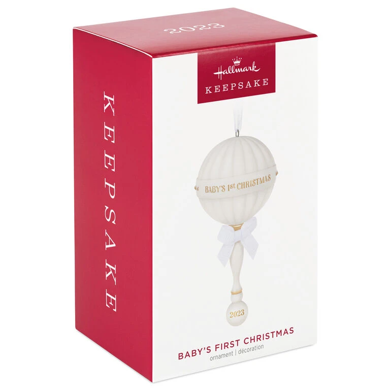 Hallmark Baby's First Christmas Rattle 2023 Porcelain Ornament 6 Hallmark Baby's First Christmas Rattle 2023 Porcelain Ornament - Image 4