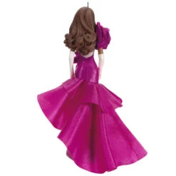 Hallmark Barbie™ Pink Collection™ 2023 Porcelain And Fabric Ornament -Hallmark Store Barbie in Hot Pink Dress Keepsake Ornament 4999QXI7007 06
