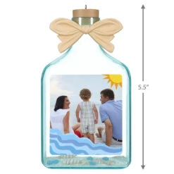 Hallmark A Day At The Beach Sun & Waves Personalized Photo Ornament -Hallmark Store Beach Glass Bottle Personalized Christmas Ornament 2499QHE2118B4 03