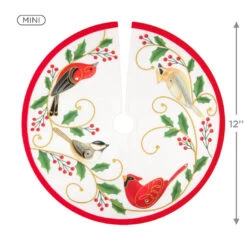 Hallmark Mini The Beauty Of Birds Christmas Tree Topper And Tree Skirt, Set Of 2 13 Hallmark Mini The Beauty Of Birds Christmas Tree Topper And Tree Skirt, Set Of 2 -Hallmark Store Beauty of Birds Mini Keepsake Tree Skirt and Topper 2599QSB6239 04