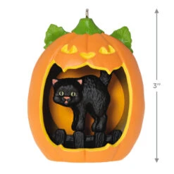 Hallmark Happy Halloween! Ornament 10 Hallmark Happy Halloween! Ornament -Hallmark Store Black Cat Pumpkin Diorama Keepsake Ornament 1799QFO5311 03