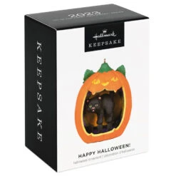 Hallmark Happy Halloween! Ornament 11 Hallmark Happy Halloween! Ornament -Hallmark Store Black Cat Pumpkin Diorama Keepsake Ornament 1799QFO5311 04