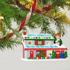 Hallmark Elf Crazy Christmas Cheer Musical Ornament With Light 9 Hallmark Elf Crazy Christmas Cheer Musical Ornament With Light -Hallmark Store Buddy the Elf on Christmas House Keepsake Ornament 3999QXI7069 02