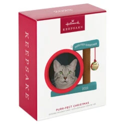 Hallmark Purr-fect Christmas 2023 Photo Frame Ornament -Hallmark Store Cat Scratcher Toy Picture Frame Keepsake Ornament 1599QGO2597 04