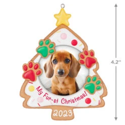 Hallmark My Fur-st Christmas 2023 Photo Frame Ornament -Hallmark Store Christmas Cookie Pet Picture Frame Keepsake Ornament 1599QGO2607 03