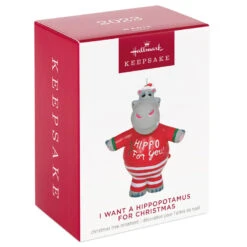 Hallmark I Want A Hippopotamus For Christmas Musical Ornament -Hallmark Store Christmas Hippopotamus Keepsake Ornament 2099QGO2627 04