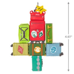 Hallmark Travel All The Way 2023 Ornament -Hallmark Store Christmas Tree of Luggage Keepsake Ornament 1899QGO2907 03