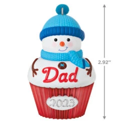 Hallmark Dad Cupcake 2023 Ornament -Hallmark Store Dad Snowman Cupcake 2023 Keepsake Ornament 1399QGO2537 03