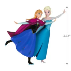 Hallmark Disney Frozen 10th Anniversary Two Sisters, One Heart Ornament -Hallmark Store Disney Anna and Elsa Skating Keepsake Ornament 2799QXD6599 03