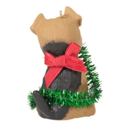 Hallmark Puppy Love Terrier 2023 Ornament -Hallmark Store Dog With Tinsel Keepsake Ornament 1599QXR8177 06
