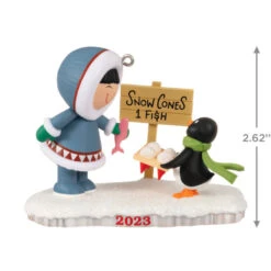 Hallmark Frosty Friends 2023 Ornament -Hallmark Store Eskimo and Penguin Keepsake Ornament 1699QXR8029 03