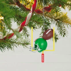 Hallmark Football Star 2023 Ornament -Hallmark Store Football Goal Post and Helmet Keepsake Ornament 1399QGO2707 02