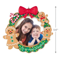 Hallmark Oh-So-Sweet Grandkids Photo Frame Ornament 10 Hallmark Oh-So-Sweet Grandkids Photo Frame Ornament -Hallmark Store Gingerbread Grandkids Picture Frame Keepsake Ornament 1599QGO2589 03