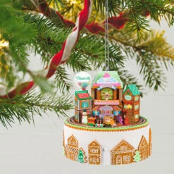 Hallmark Gingerbread Village Musical Ornament With Light And Motion -Hallmark Store Gingerbread Village With Train Keepsake Ornament 6499QGO2687 02