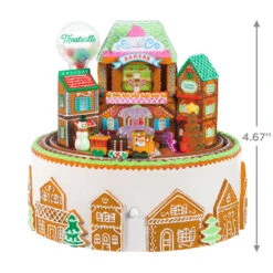 Hallmark Gingerbread Village Musical Ornament With Light And Motion -Hallmark Store Gingerbread Village With Train Keepsake Ornament 6499QGO2687 03