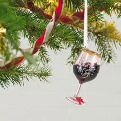 Hallmark Oh, What Fun It Is To Wine Ornament -Hallmark Store Glass of Red Wine Keepsake Ornament 1599QGO2919 02