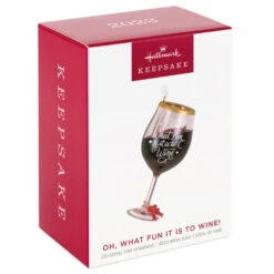 Hallmark Oh, What Fun It Is To Wine Ornament -Hallmark Store Glass of Red Wine Keepsake Ornament 1599QGO2919 04