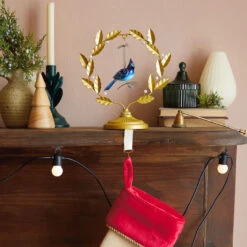 Hallmark Golden Wreath Metal Ornament And Stocking Hanger 9 Hallmark Golden Wreath Metal Ornament And Stocking Hanger -Hallmark Store Gold Wreath Keepsake Ornament and Stocking Hanger 1QSB6287 02