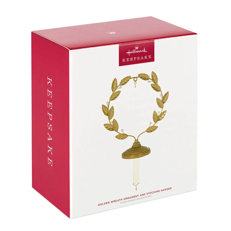 Hallmark Golden Wreath Metal Ornament And Stocking Hanger 6 Hallmark Golden Wreath Metal Ornament And Stocking Hanger - Image 4