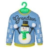 Hallmark Grandson Christmas Sweater 2023 Ornament -Hallmark Store Grandson Snowman Sweater 2023 Keepsake Ornament 1399QGO2557 01