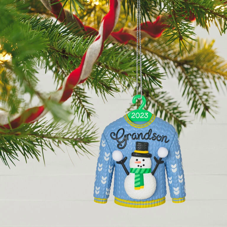 Hallmark Grandson Christmas Sweater 2023 Ornament 4 Hallmark Grandson Christmas Sweater 2023 Ornament - Image 2