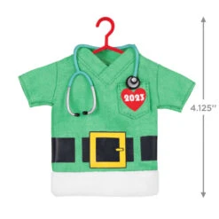 Hallmark The Gift Of Caring 2023 Fabric Ornament -Hallmark Store Green Scrubs Shirt Keepsake Ornament 1399QGO2897 03