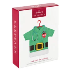 Hallmark The Gift Of Caring 2023 Fabric Ornament -Hallmark Store Green Scrubs Shirt Keepsake Ornament 1399QGO2897 04