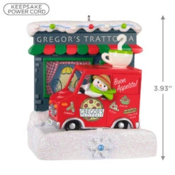 Hallmark Happy Holiday Parade Collection Gregor's Trattoria Musical Ornament With Light -Hallmark Store Gregors Trattoria and Food Truck Keepsake Ornament 3499QGO2527 03