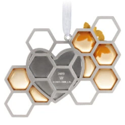 Hallmark Our Love Is Sweet Metal Ornament -Hallmark Store Honeycomb and Heart Keepsake Ornament 1799QHX3027 06