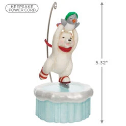 Hallmark Skating Snowball And Tuxedo Ornament With Motion 10 Hallmark Skating Snowball And Tuxedo Ornament With Motion -Hallmark Store Ice Skating Polar Bear and Penguin Keepsake Ornament 3499QGO2677 03