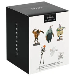 Hallmark Disney Tim Burton's The Nightmare Before Christmas Citizens Of Halloween Town Ornaments, Set Of 5 -Hallmark Store Jack Zero Wolfman Behemoth Clown Keepsake Ornaments 7499QFO5307 08