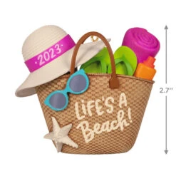 Hallmark Life's A Beach! 2023 Ornament -Hallmark Store Lifes a Beach Tote Bag Keepsake Ornament 1899QGO2929 03