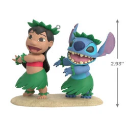 Hallmark Disney Lilo & Stitch Ohana Means Family Ornament 10 Hallmark Disney Lilo & Stitch Ohana Means Family Ornament -Hallmark Store Lilo Stitch in Hula Skirts Keepsake Ornament 2199QXD6597 03