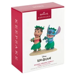 Hallmark Disney Lilo & Stitch Ohana Means Family Ornament 11 Hallmark Disney Lilo & Stitch Ohana Means Family Ornament -Hallmark Store Lilo Stitch in Hula Skirts Keepsake Ornament 2199QXD6597 04