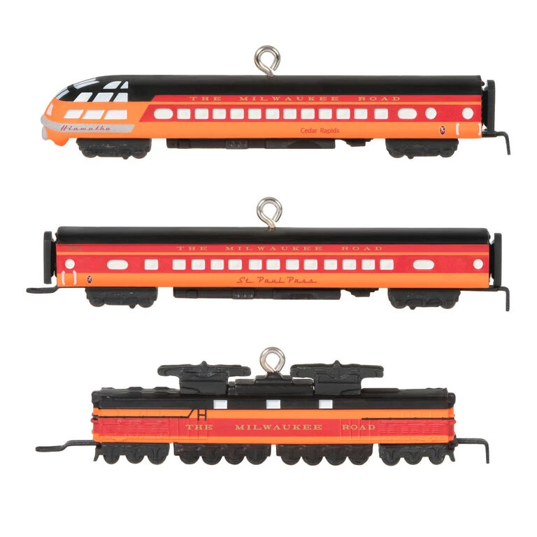 Hallmark Mini Lionel® Milwaukee Road EP-2 Passenger Ornaments, Set Of 3 3 Hallmark Mini Lionel® Milwaukee Road EP-2 Passenger Ornaments, Set Of 3