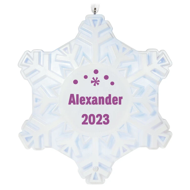 Hallmark Magic Sparkling Snowflake Block Text Personalized Ornament With Light 3 Hallmark Magic Sparkling Snowflake Block Text Personalized Ornament With Light