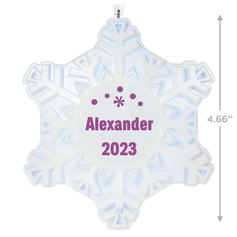 Hallmark Magic Sparkling Snowflake Block Text Personalized Ornament With Light 5 Hallmark Magic Sparkling Snowflake Block Text Personalized Ornament With Light - Image 3