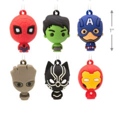 Mini Marvel Super Heroes Shatterproof Hallmark Ornaments, Set Of 6 -Hallmark Store Marvel Super Heroes Miniature Christmas Ornaments Set of 6 2HCM9228 03
