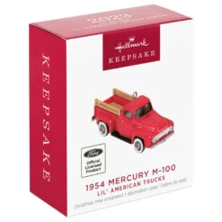 Hallmark Mini Lil' American Trucks 1954 Mercury M-100 2023 Metal Ornament, 0.75" -Hallmark Store Mercury M100 Truck Keepsake Ornament 1299QXM9159 04