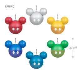 Hallmark Mini Disney Mickey Mouse Ornaments, Set Of 6 -Hallmark Store Mickey Ears Balls Keepsake Ornaments 1599QSB6217 03