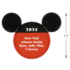 Hallmark Disney Mickey Mouse Ears Silhouette Text Personalized Ornament -Hallmark Store Mickey Mouse Ears Shape Text Personalized Ornament 2499QHE1962B1 03