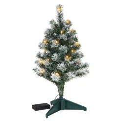 Hallmark Mini Flocked Pre-Lit Christmas Tree, 18.75" -Hallmark Store Miniature Flocked PreLit Keepsake Christmas Tree 2999QSB6339 06